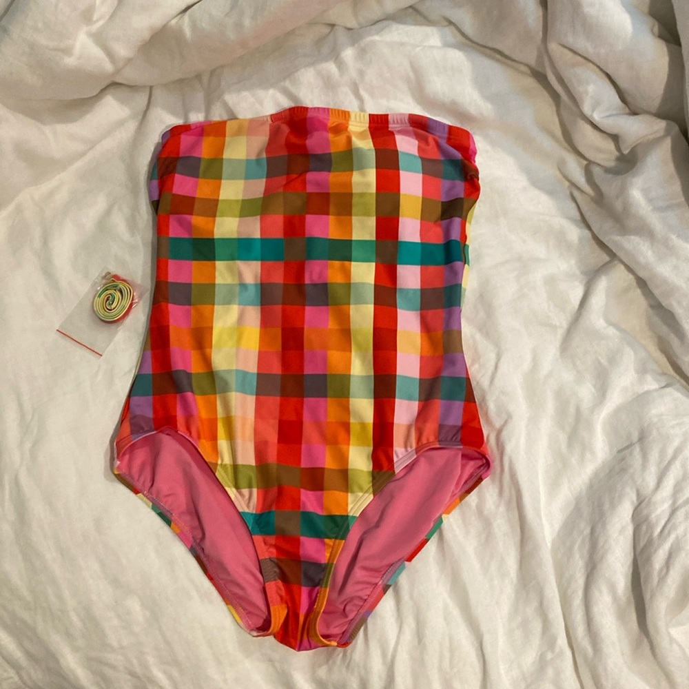 Kate Spade Colorful Plaid One-Piece Swimsuit